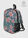 Рюкзак детский / Лилии на сером фоне