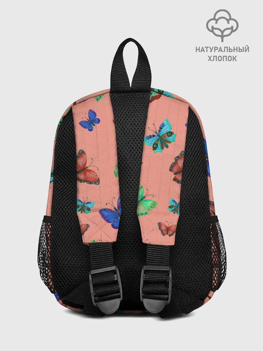 Рюкзак детский / Бабочки на персиковом фоне