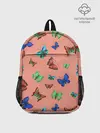 Рюкзак детский / Бабочки на персиковом фоне