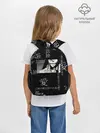 Рюкзак детский / Черно-белый паттерн с иероглифами