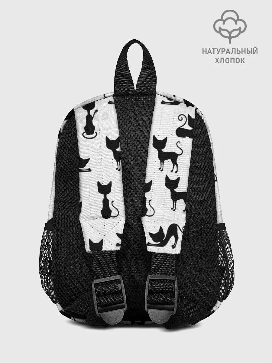 Рюкзак детский / КОШКИ БЕЛОЕ НА ЧЕРНОМ