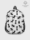 Рюкзак детский / КОШКИ БЕЛОЕ НА ЧЕРНОМ
