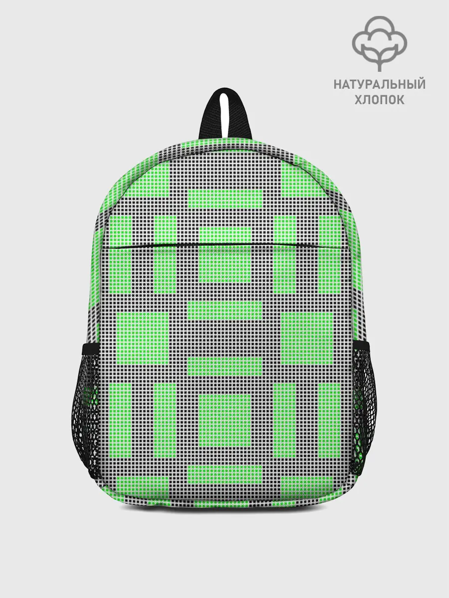 Рюкзак детский / Пиксели зеленые
