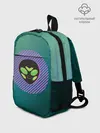 Рюкзак детский / Инопланетяша на зеленом фоне