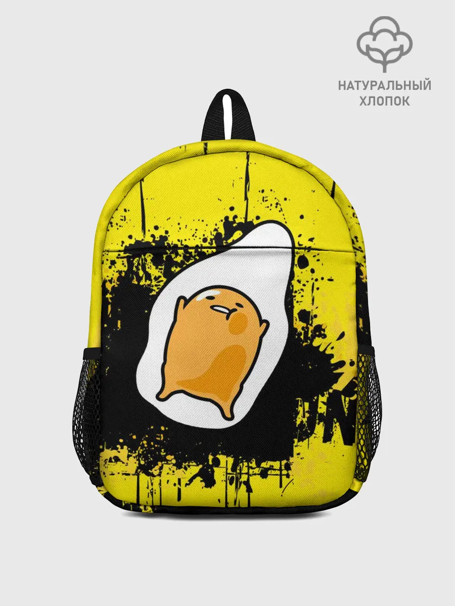 Рюкзак детский / веселое яйцо на черном фоне