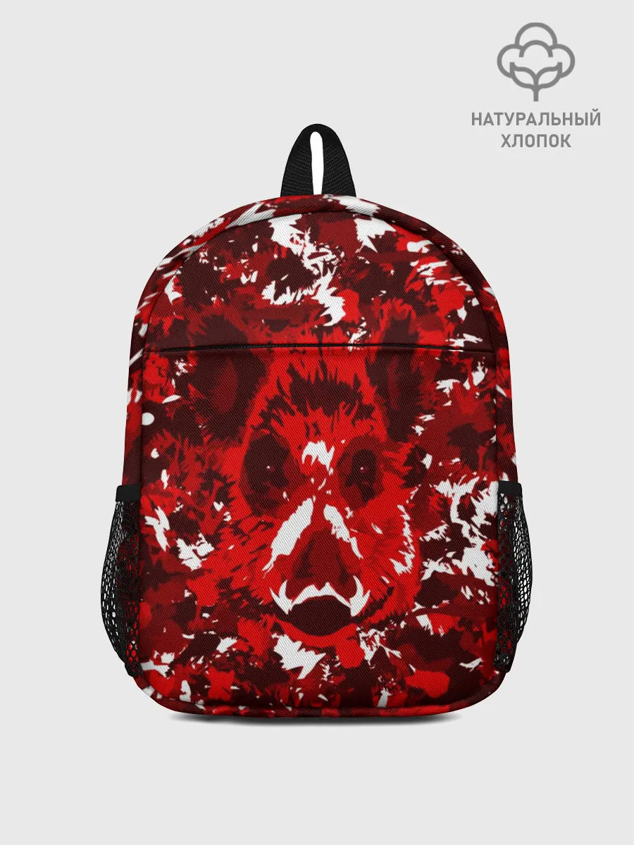 Рюкзак детский / Краснобелый камуфляж с кабаном