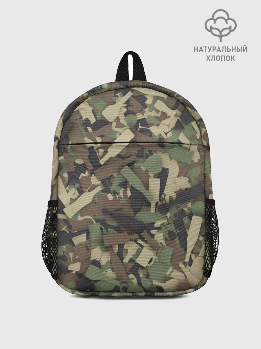Рюкзак детский / Лесной камуфляж с бутылками