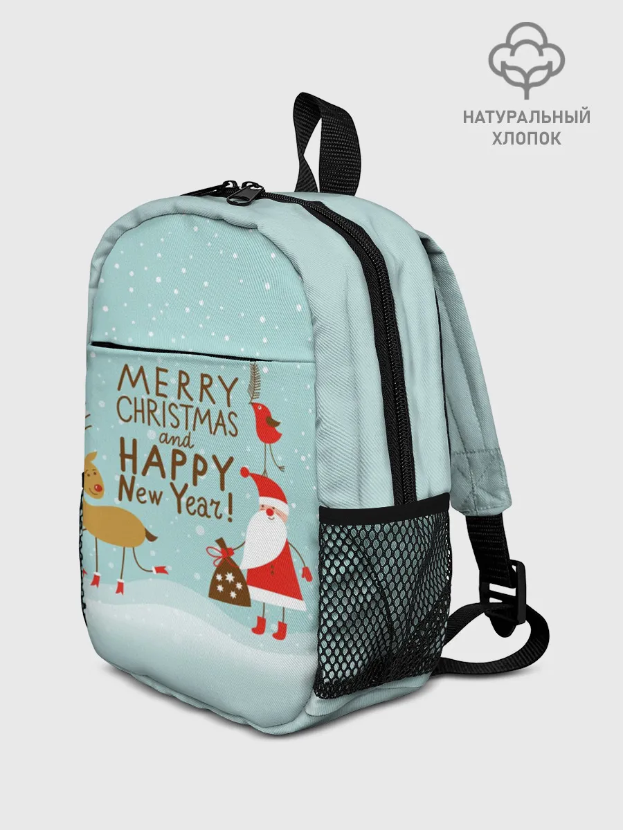 Рюкзак детский / олень и Дед Мороз