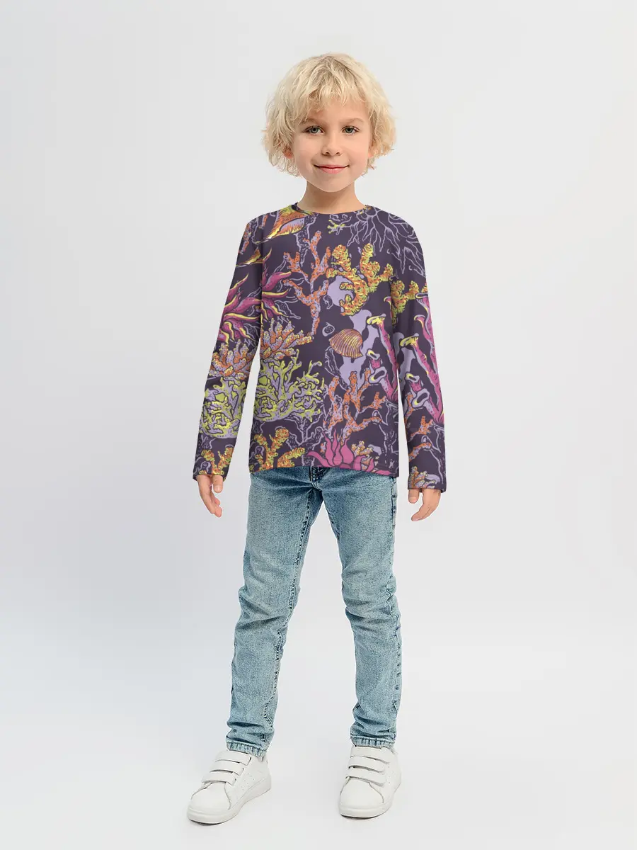 Детский лонгслив / Кораллы