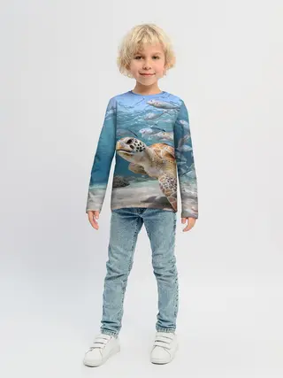 Детский лонгслив / Морская черепаха