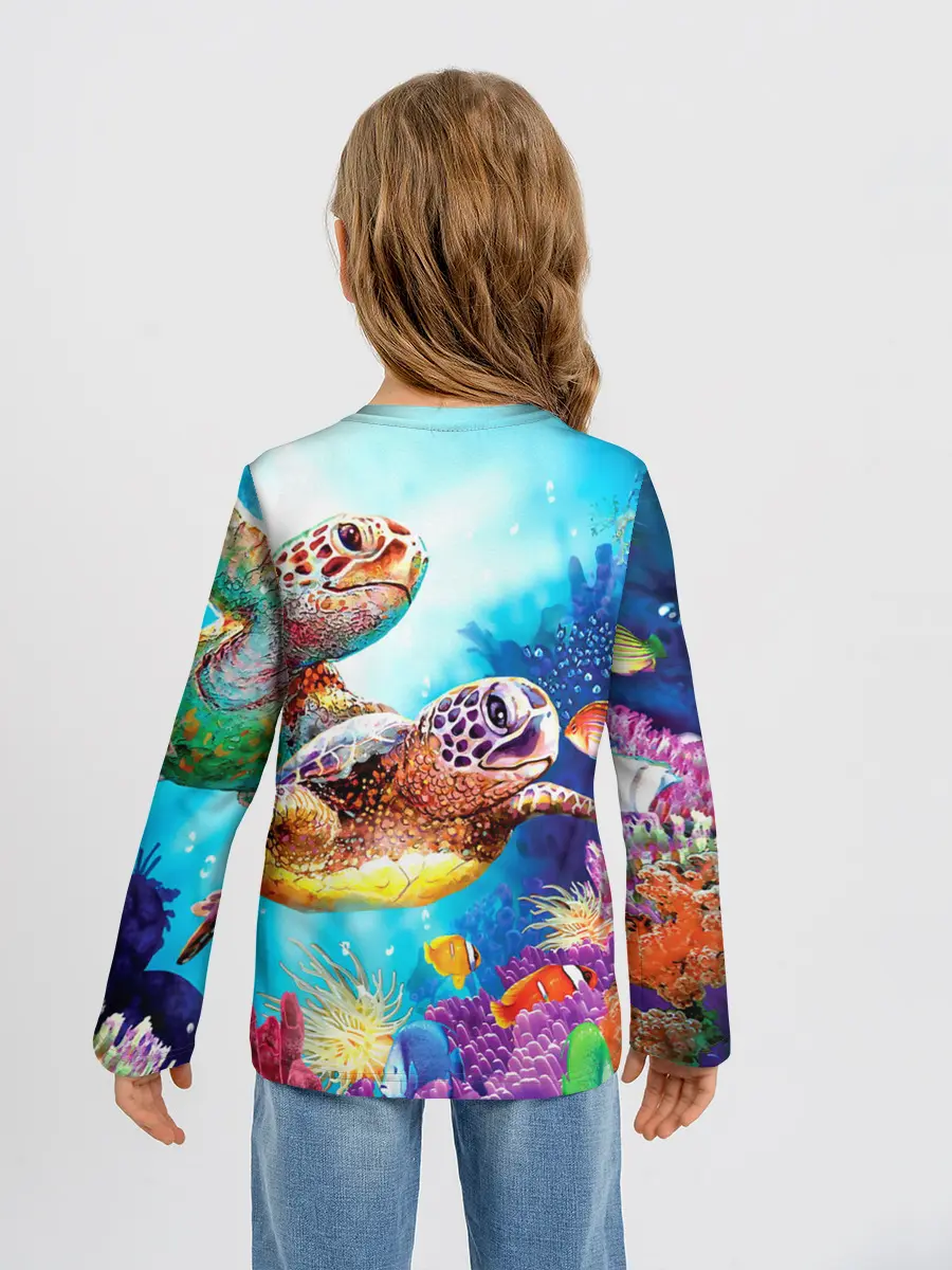 Детский лонгслив / Морские черепахи