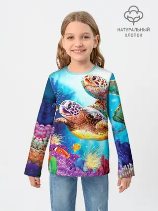 Детский лонгслив / Морские черепахи