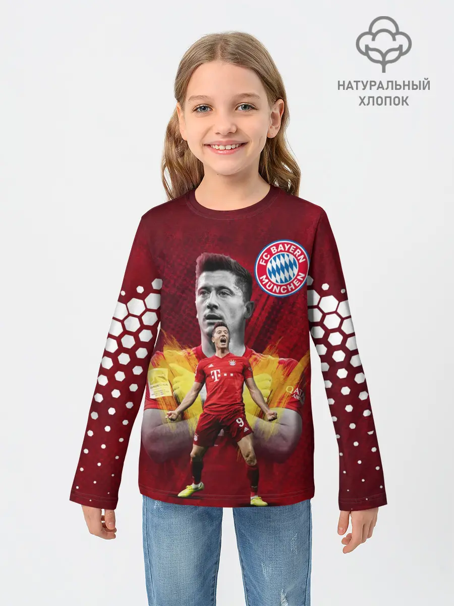 Детский лонгслив / РОБЕРТ ЛЕВАНДОВСКИ / БАВАРИЯ