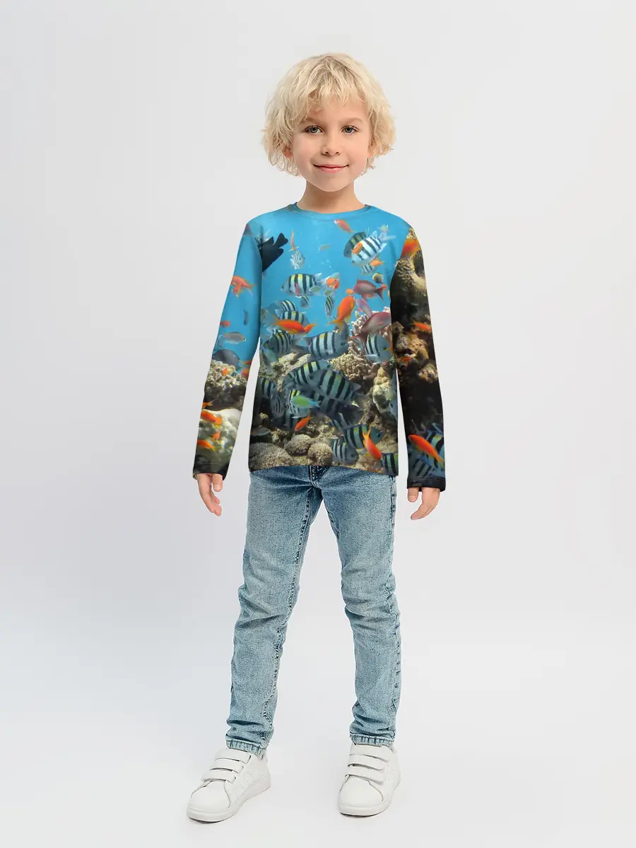 Детский лонгслив / Коралловые рыбки