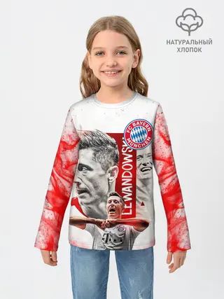 Детский лонгслив / РОБЕРТ ЛЕВАНДОВСКИ / БАВАРИЯ
