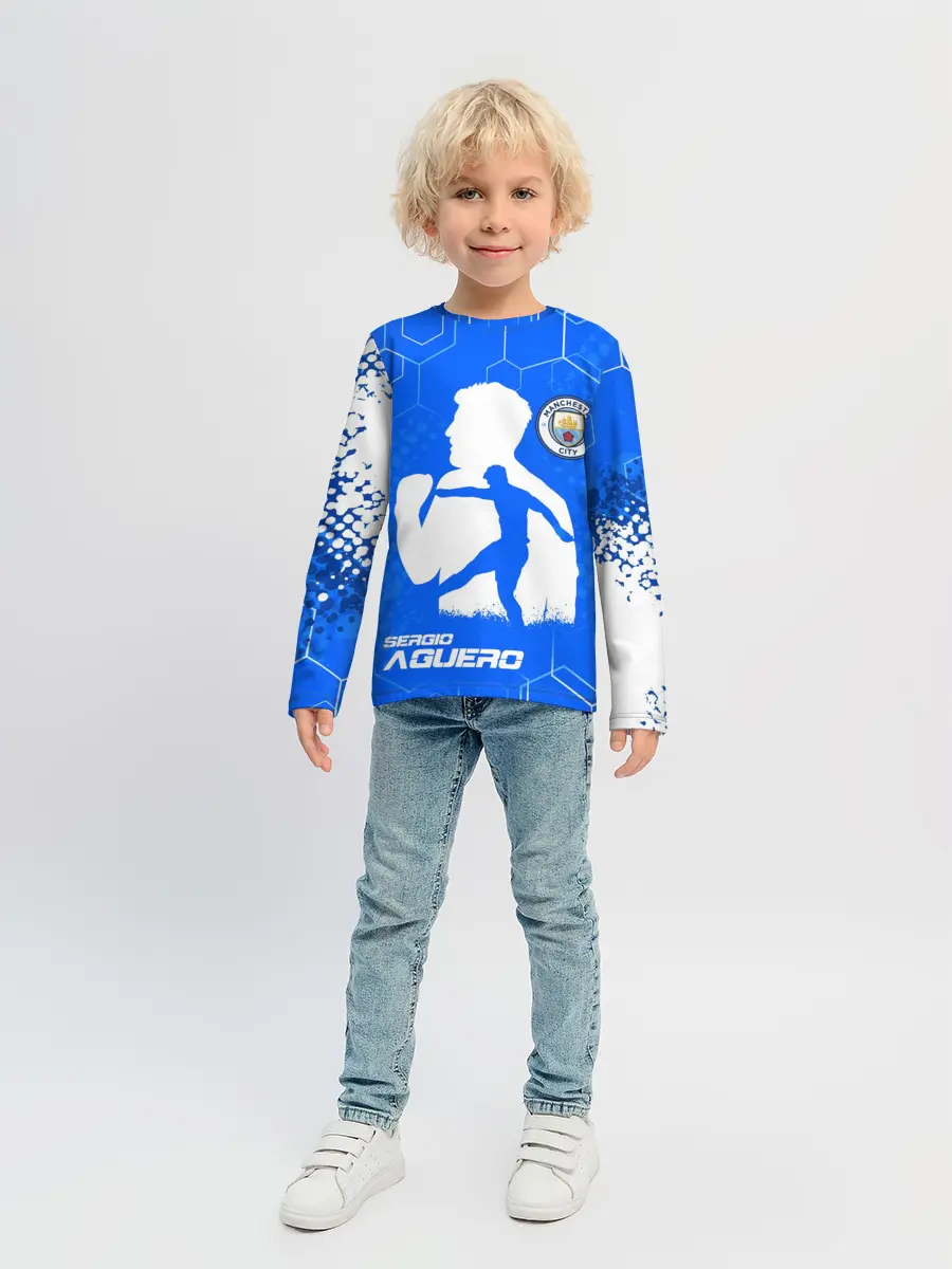 Детский лонгслив / СЕРХИО АГУЭРО / МАНЧЕСТЕР СИТИ