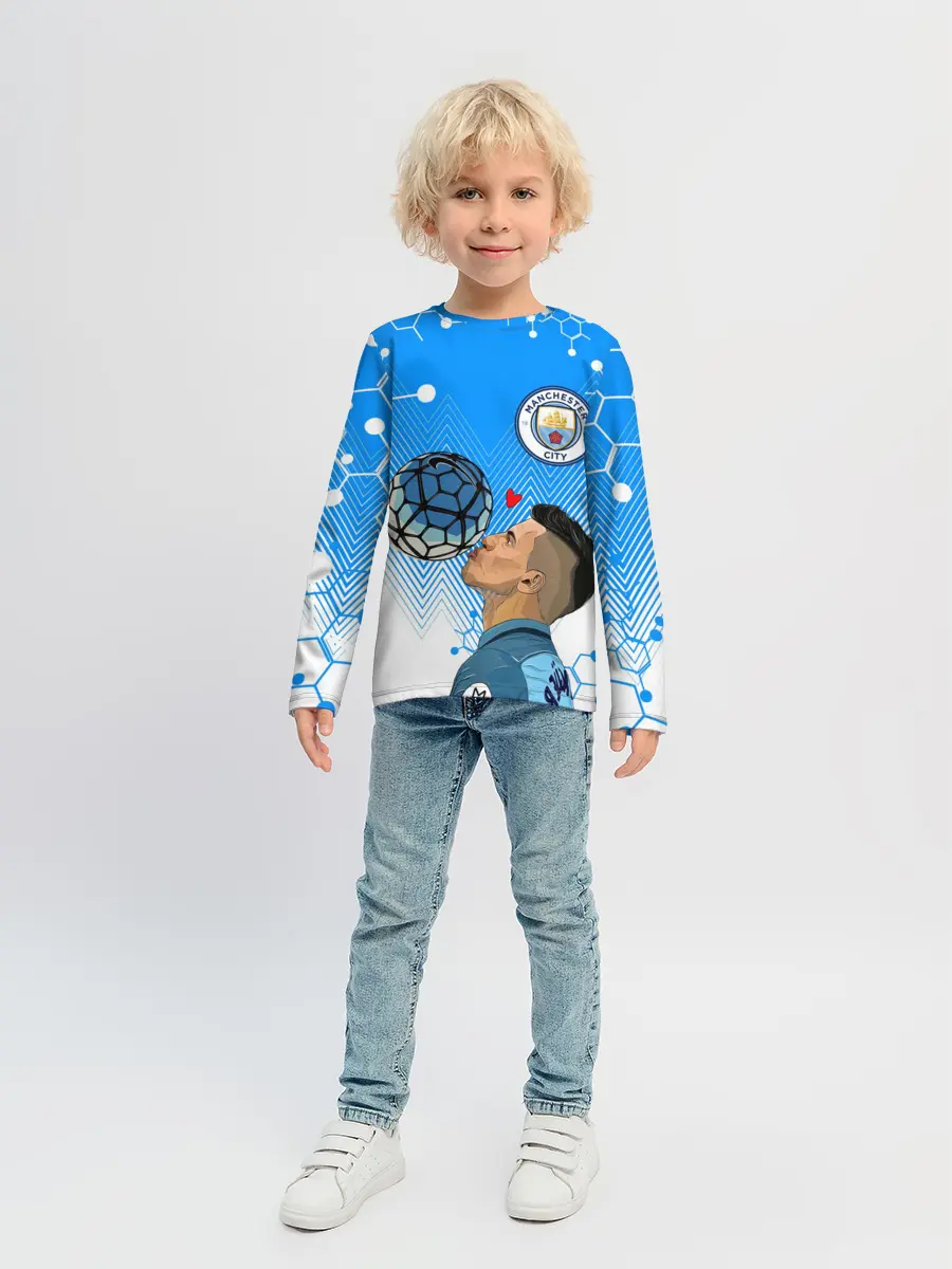 Детский лонгслив / СЕРХИО АГУЭРО / МАНЧЕСТЕР СИТИ