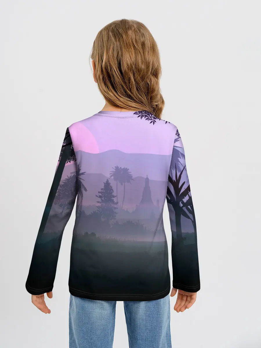 Детский лонгслив / forest at sunset
