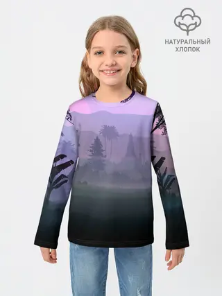 Детский лонгслив / forest at sunset