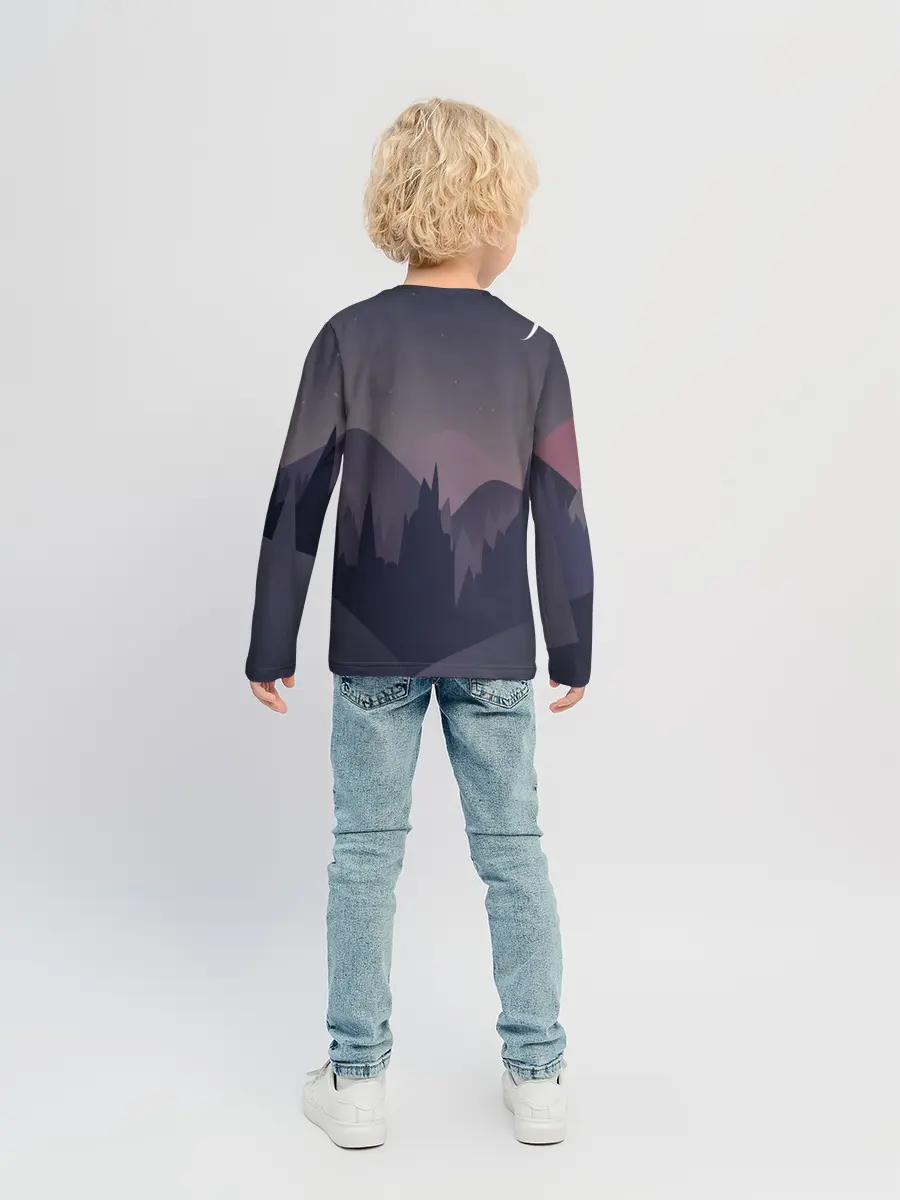 Детский лонгслив / night forest