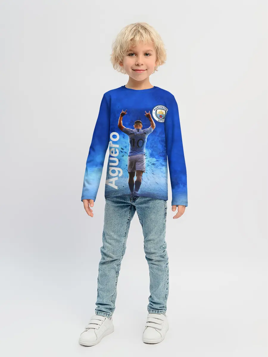 Детский лонгслив / СЕРХИО АГУЭРО / МАНЧЕСТЕР СИТИ