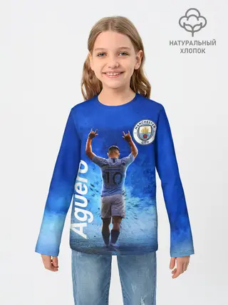 Детский лонгслив / СЕРХИО АГУЭРО / МАНЧЕСТЕР СИТИ