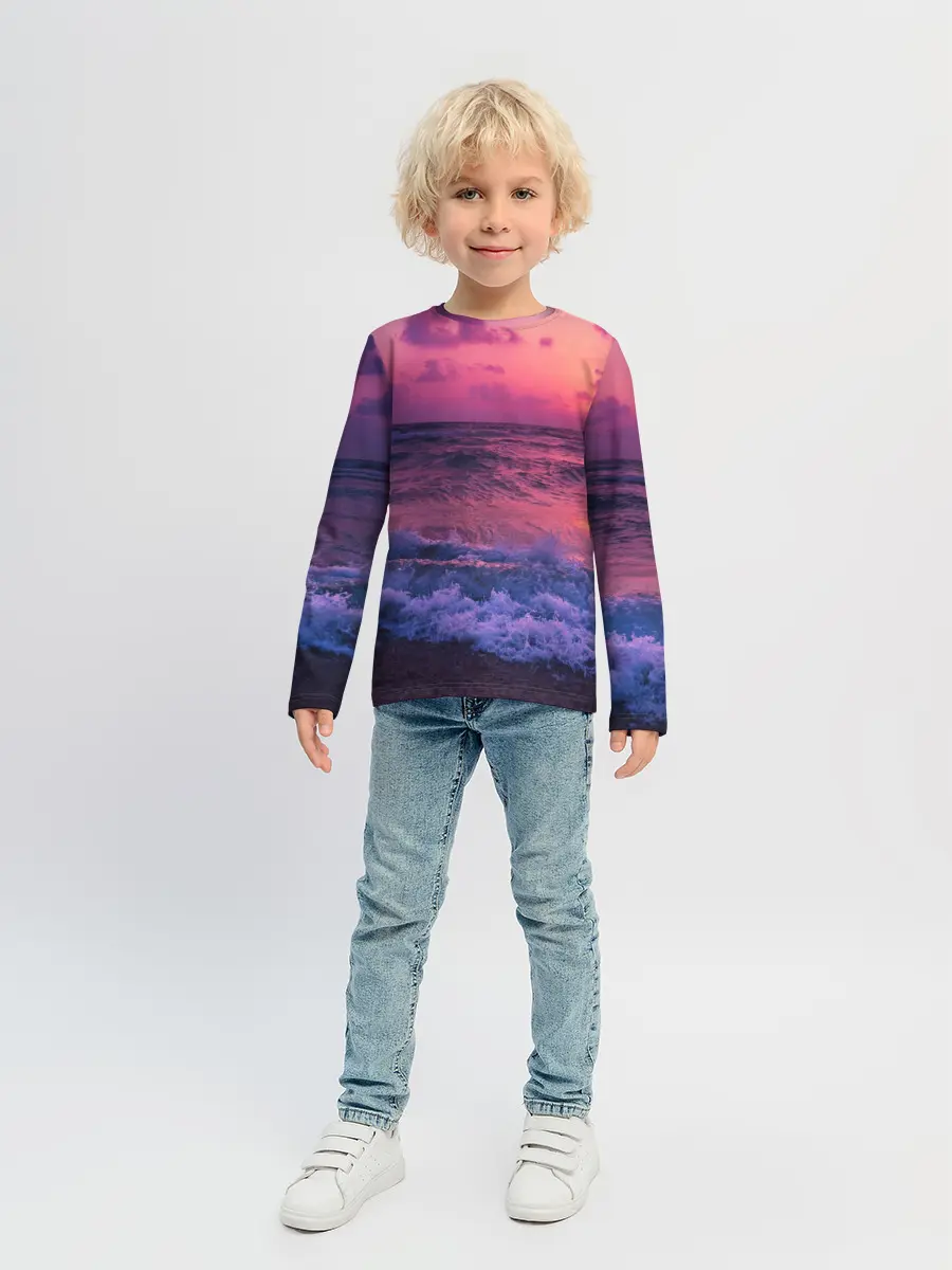 Детский лонгслив / Закат на берегу