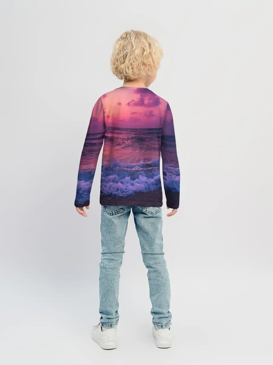 Детский лонгслив / Закат на берегу
