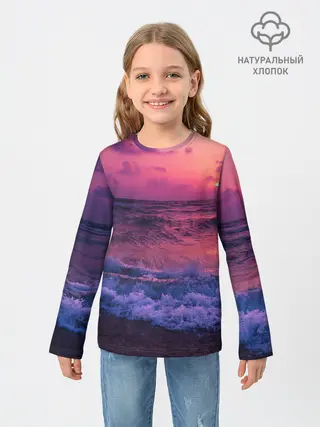 Детский лонгслив / Закат на берегу