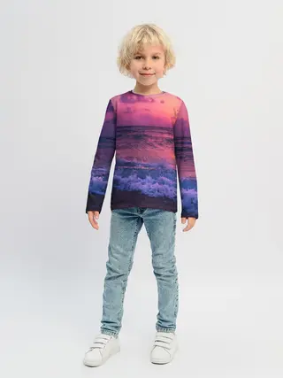 Детский лонгслив / Закат на берегу