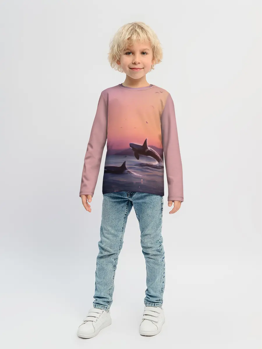 Детский лонгслив / касатки