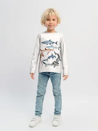 Детский лонгслив / акулы