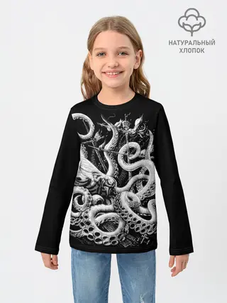 Детский лонгслив / Кракен Монстр