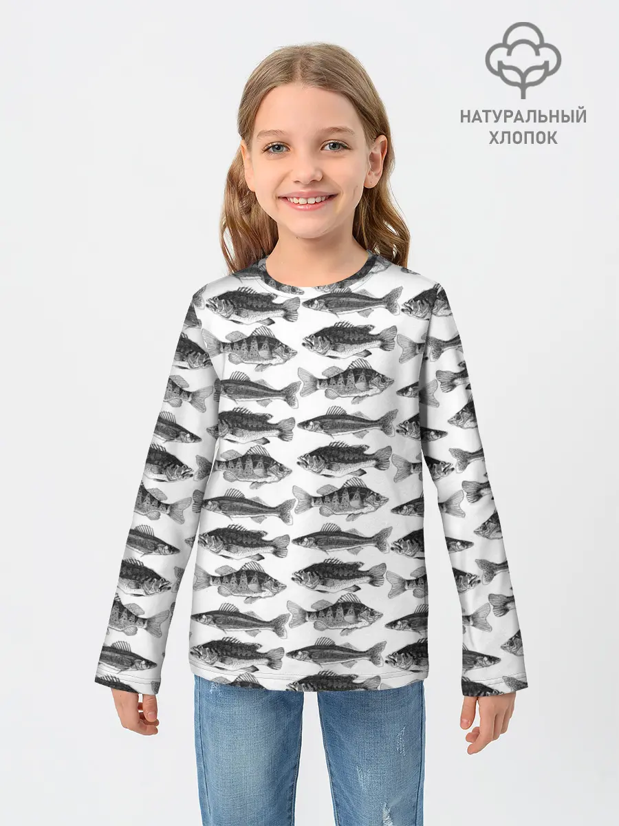 Детский лонгслив / рыбки