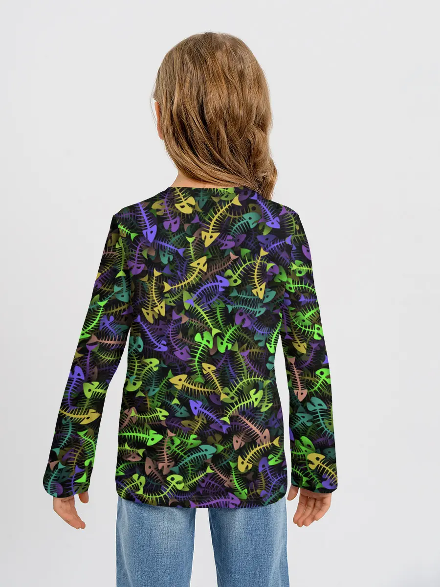 Детский лонгслив / Neon Fish Bone