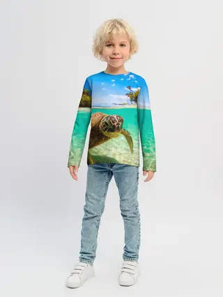 Детский лонгслив / Морская черепашка