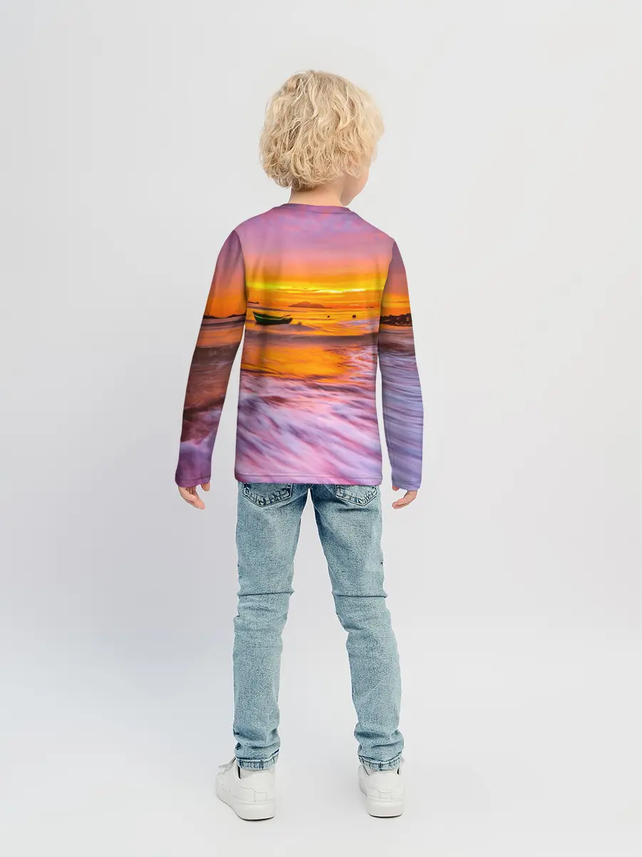 Детский лонгслив / Закат на пляже