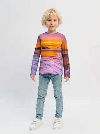Детский лонгслив / Закат на пляже