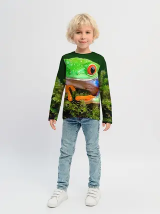 Детский лонгслив / Тропическая лягушка