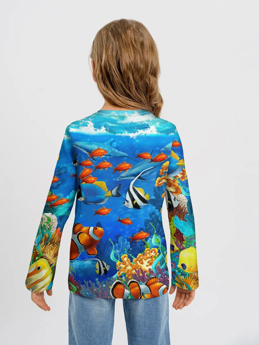Детский лонгслив / Коралловые рыбки