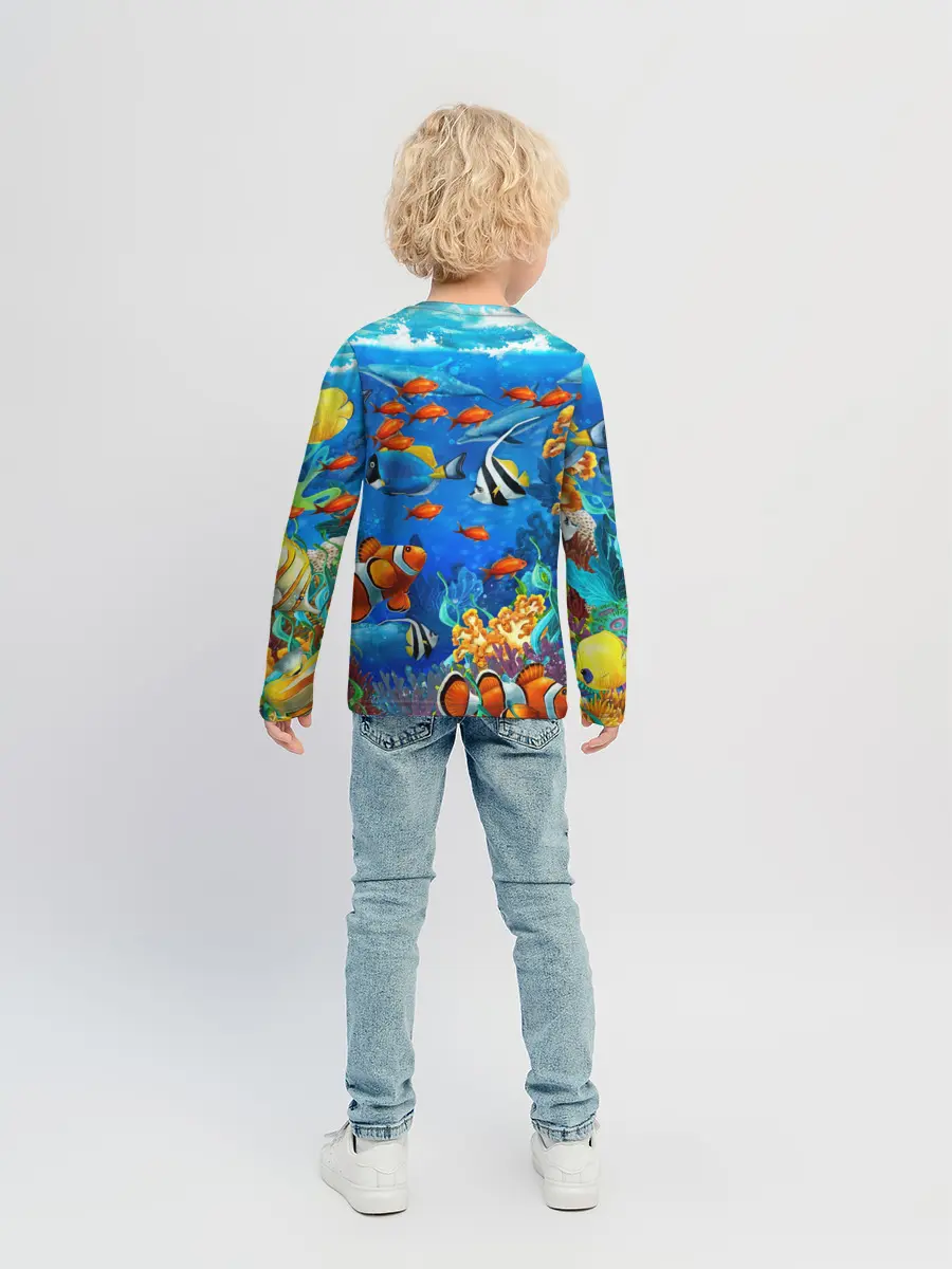 Детский лонгслив / Коралловые рыбки