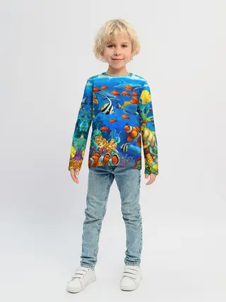 Детский лонгслив / Коралловые рыбки