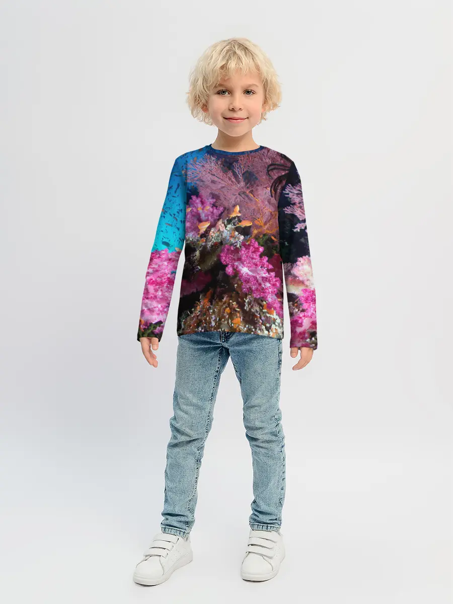 Детский лонгслив / Коралловые рыбки