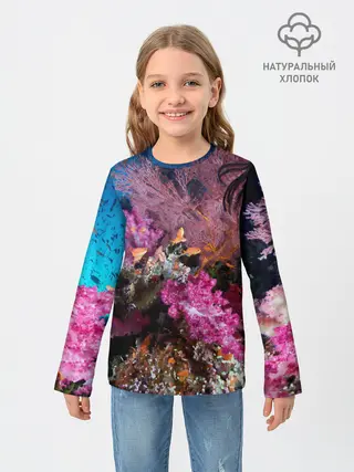 Детский лонгслив / Коралловые рыбки