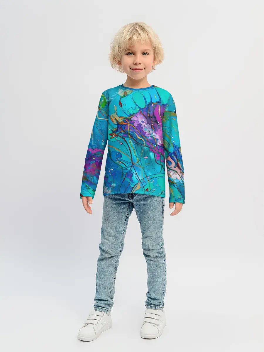 Детский лонгслив / Красочная медуза
