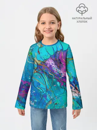 Детский лонгслив / Красочная медуза