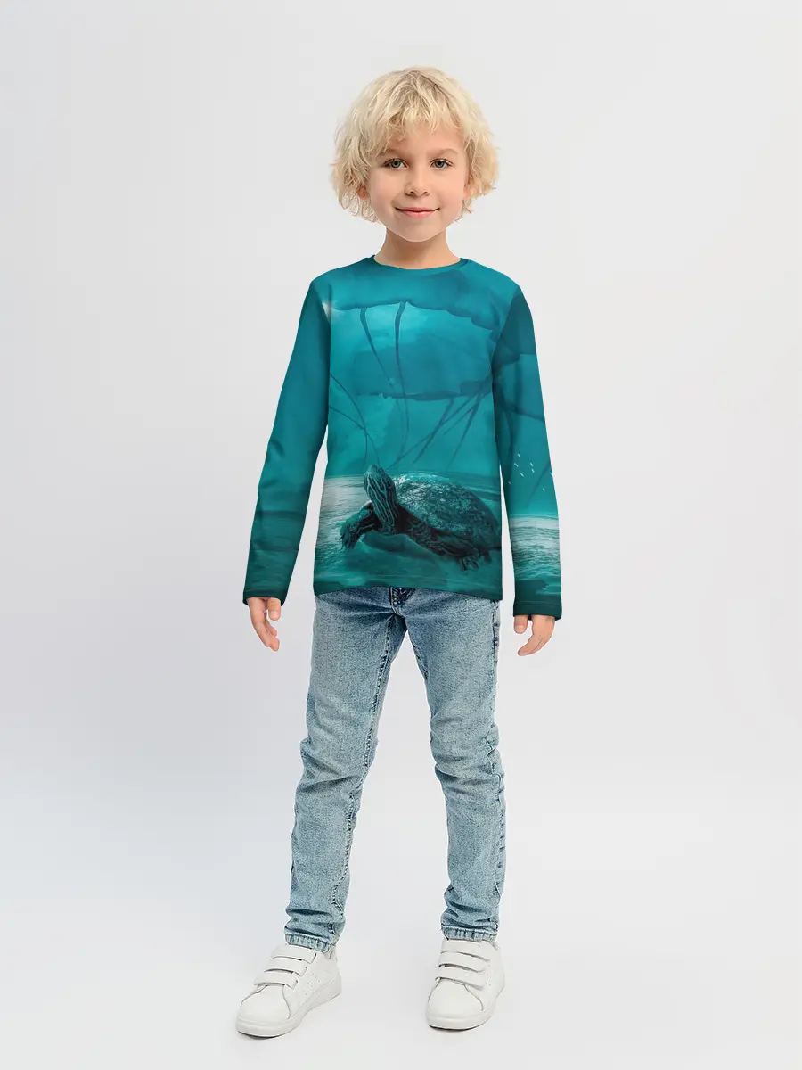 Детский лонгслив / Медуза и черепаха
