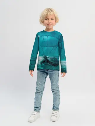 Детский лонгслив / Медуза и черепаха