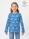 Детский лонгслив / Киты паттерн