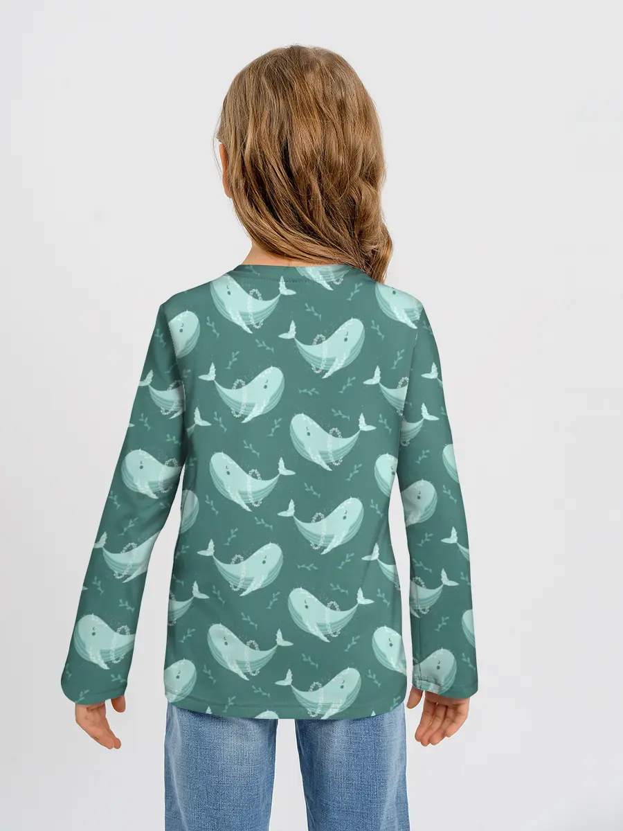 Детский лонгслив / Киты